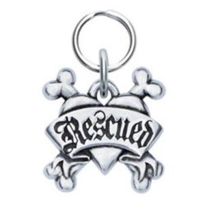Pewter Rescued Dog Tag